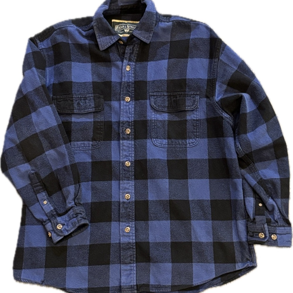 Field & Stream Blue and Black Checkered Men's Shirt